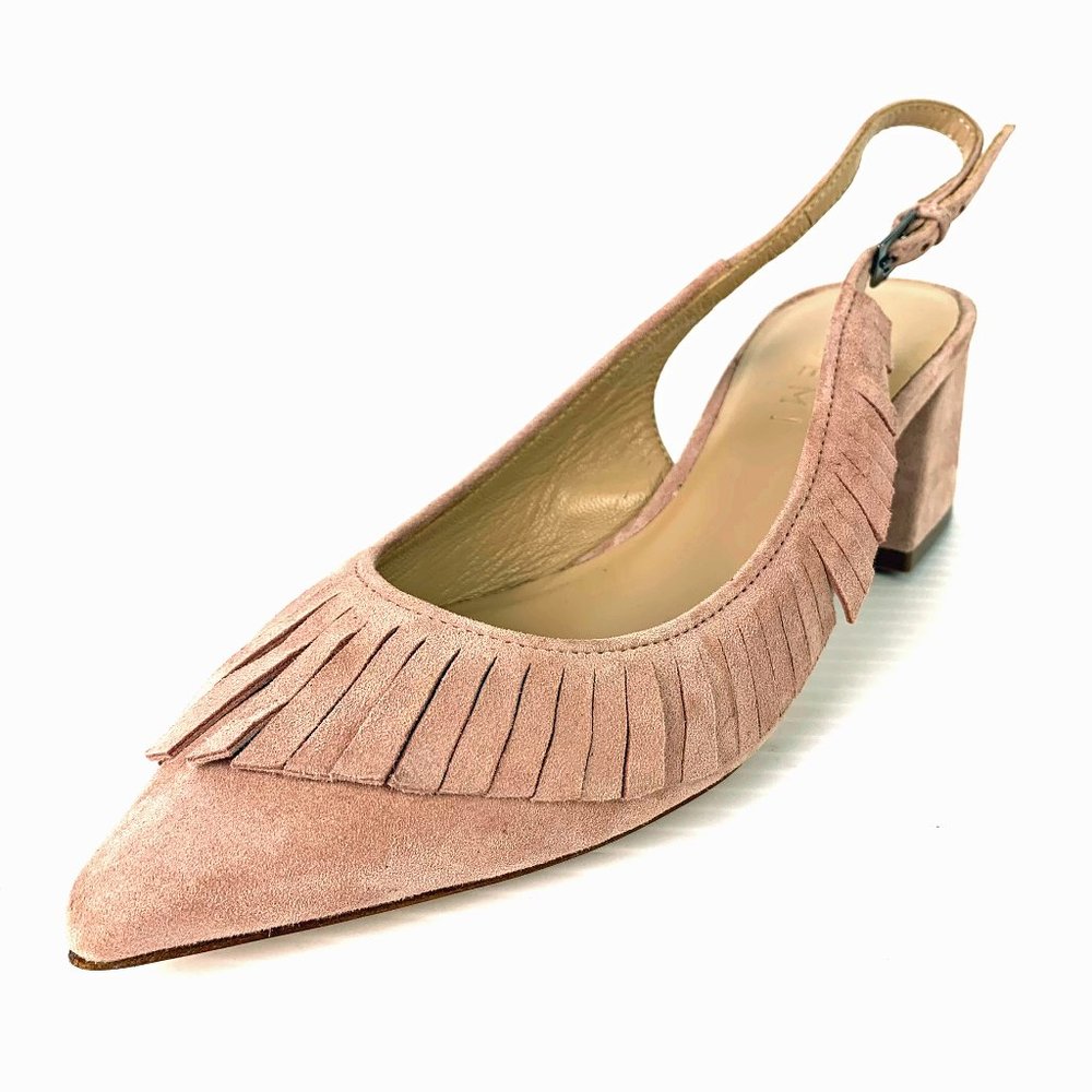 M. GEMI 'The Sagra' Fringe Slingback Pumps w/ Dust Bag (NWOB)